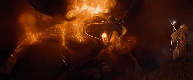 Gandalf facing the Balrog