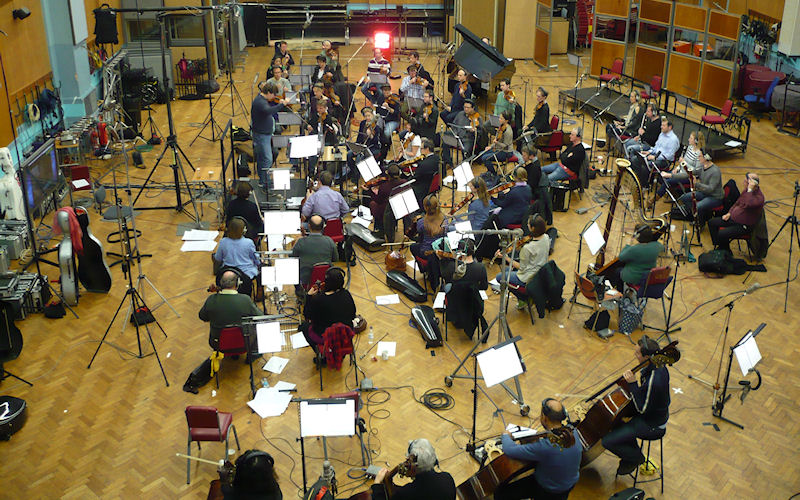 Guy Farley conducting the scoring sessions of Secret Sharer at Abbey Road