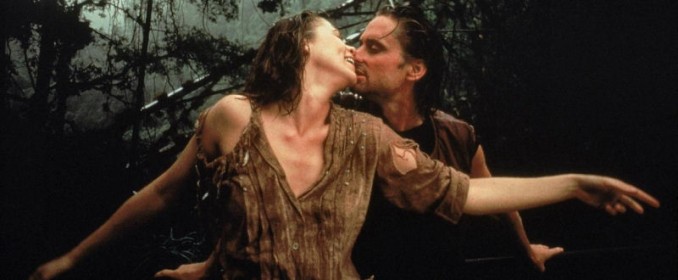 Kathleen Turner and Michael Douglas in Romancing The Stone