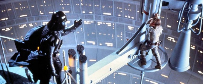 Luke Skywalker face à Darth Vader