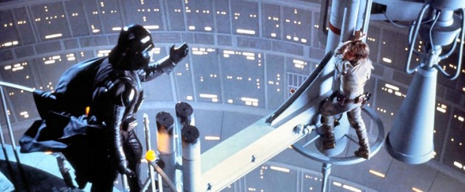 Luke Skywalker face à Darth Vader