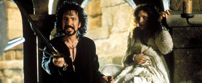 Le Sheriff de Nottingham (Alan Rickman) et Marian (Mary Elizabeth Mastrantonio)