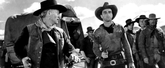 John Wayne et Montgomery Clift dans Red River