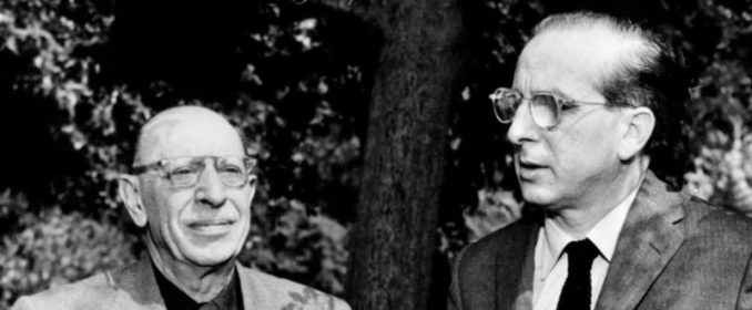 Igor Stravinsky et Franz Waxman en 1960